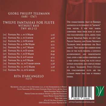 CD Georg Philipp Telemann: 12 Fantasias For Flute Without Bass TWV 40:2-13 588092