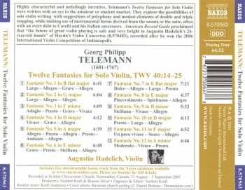 CD Georg Philipp Telemann: Twelve Fantasies For Solo Violin 120278