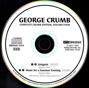 CD George Crumb: Complete Crumb Edition, Volume Four 515246