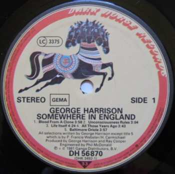 LP George Harrison: Somewhere In England 644460