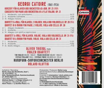 CD Georgy Catoire: Piano Concerto Op. 21; Piano Quintet Op. 28; Piano Quartet Op. 31 570926