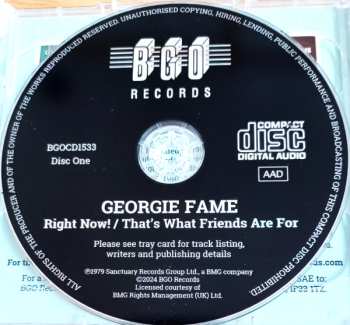 2CD Georgie Fame: Right Now! / That's What Friends Are For / Closing The Gap 631368