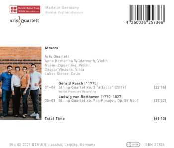 CD Ludwig van Beethoven: String Quartet No. 3 "Attacca"; String Quartet No. 7 In F Major, Op. 59 No. 1 647128