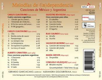 CD Gerardo Garciacano: Melodías de (in)dependencia (Canciones de México y Argentina)  546401