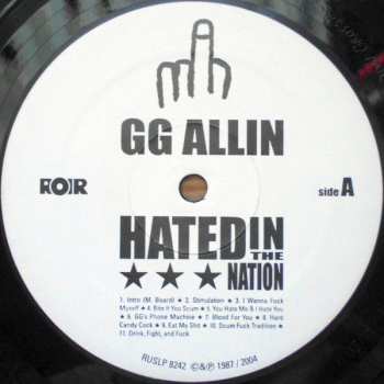 LP GG Allin: Hated In The Nation 603021