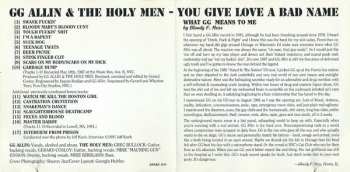 CD GG Allin & The Holy Men: You Give Love A Bad Name 491446