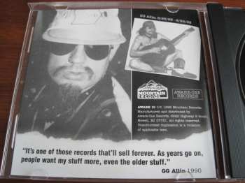 CD GG Allin: The Troubled Troubadour plus Bonus Tracks 262601