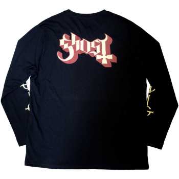 Merch Ghost: Ghost Unisex Long Sleeve T-shirt: Papa & Radient Ghouls (back & Sleeve Print) (small) S