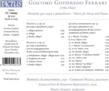 CD Giacomo Gotifredo Ferrari: Musiche Per Arpa E Pianoforte 560756