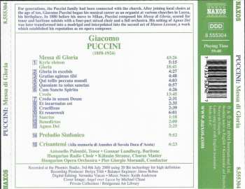 CD Giacomo Puccini: Messa Di Gloria, Preludio Sinfonico, Crisantemi 304737