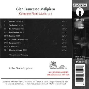 CD Gian Francesco Malipiero: Complete Piano Music Vol.3 581423