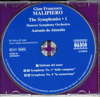 CD Antonio De Almeida: Symphonies Nos. 3 And 4, Sinfonia Del Mare  552084