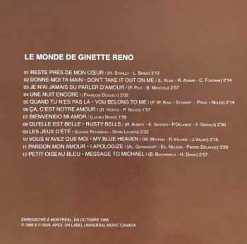 CD Ginette Reno: Le Monde De Ginette Reno 108228