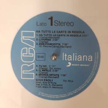 LP Gino Paoli: Ha Tutte Le Carte In Regola CLR | LTD 601603