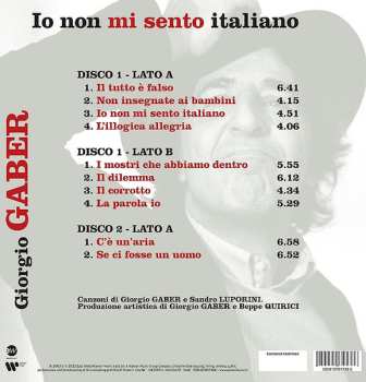 2LP Giorgio Gaber: Io Non Mi Sento Italiano CLR | LTD 616097