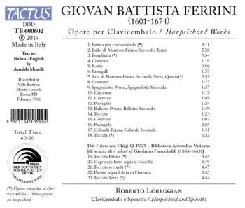 CD Roberto Loreggian: Opere Per Clavicembalo 486881