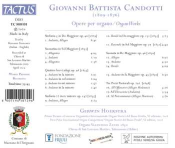 CD Giovanni Battista Candotti: Opere Per Organo 586782