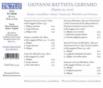 CD Giovanni Battista Gervasio: Sonate A Mandolino E Basso 316254