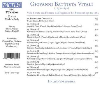 CD Giovanni Battista Vitali: Varie Sonate Op. 11, 1684 647615