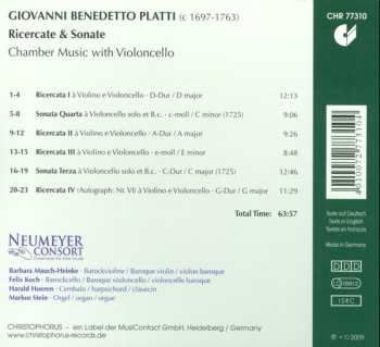 CD Giovanni Benedetto Platti: Ricercate & Sonate - Chamber Music With Violoncello 556003