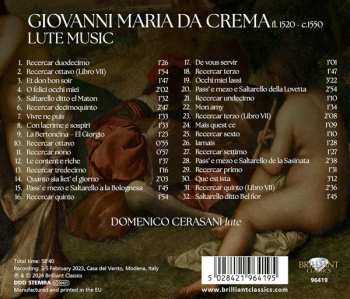 CD Giovanni Maria Da Crema: Lute Music 608187