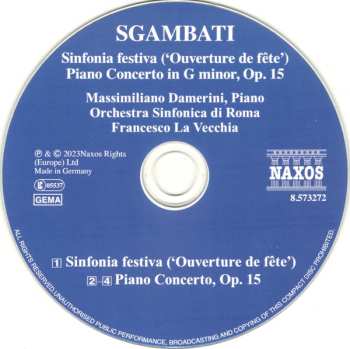 CD Orchestra Sinfonica Di Roma: Sinfonia Festiva • Piano Concerto, Op. 15 568141