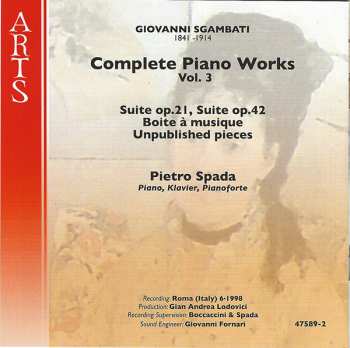 CD Giovanni Sgambati: Piano Works Vol. 3 613130