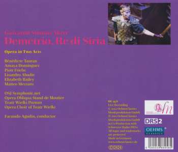 2CD Johannes Simon Mayr: Demetrio, Re Di Siria 623744