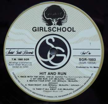 LP Girlschool: Hit And Run CLR 607013