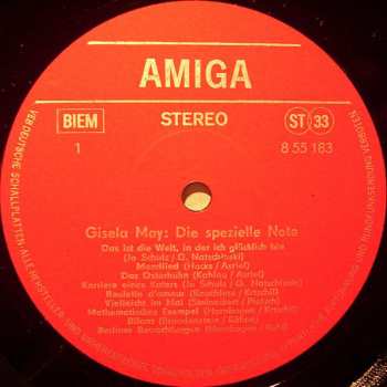 LP Gisela May: Die Spezielle Note 43320