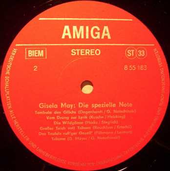 LP Gisela May: Die Spezielle Note 43320