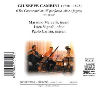 CD Paolo Carlini: 6 Trii Concertanti Op. 45 Per Flauto, Oboe E Fagotto 572622