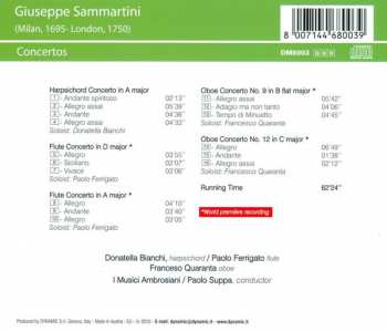 CD Giuseppe Sammartini: Concertos 400127