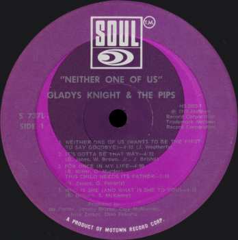 LP Gladys Knight And The Pips: Neither One Of Us 654127