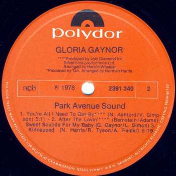 LP Gloria Gaynor: Park Avenue Sound 641164