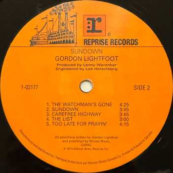 LP Gordon Lightfoot: Sundown 568661