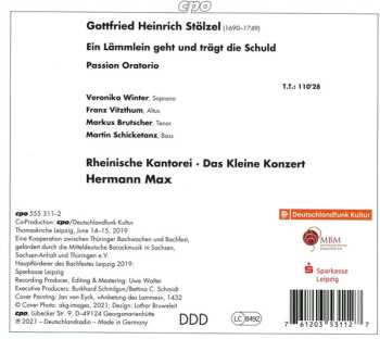 2CD Gottfried Heinrich Stölzel: Ein Lämmlein Geht Und Trägt Die Schuld - Passion Oratorio 609323