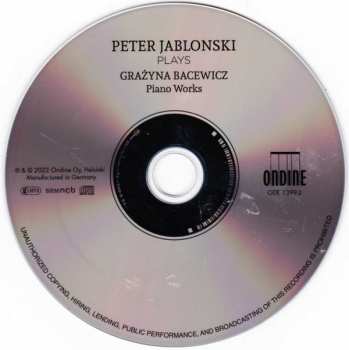 CD Grażyna Bacewicz: Piano Works 560945