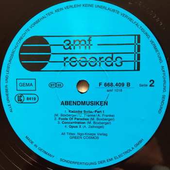 LP Green Cosmos: Abendmusiken 651258