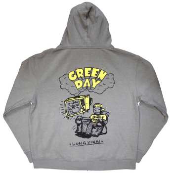 Merch Green Day: Green Day Unisex Zipped Hoodie: Longview Doodle (back Print) (small) S