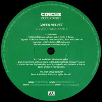 LP Green Velvet: Bigger Than Prince 661106