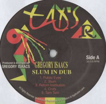 LP Gregory Isaacs: Slum In Dub  571622