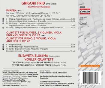 CD Vogler Quartett: Phädra Op. 78 No. 1; Piano Quintet Op. 72 640413