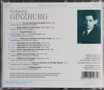 CD Grigory Ginsburg: The Russian Piano Tradition - His Early Recordings Volume 2 322944