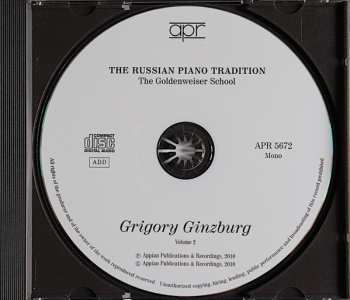 CD Grigory Ginsburg: The Russian Piano Tradition - His Early Recordings Volume 2 322944