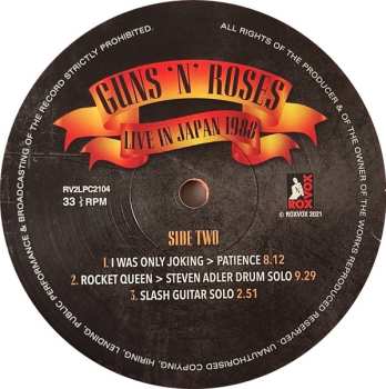 2LP Guns N' Roses: Live In Japan 1988 CLR 550280