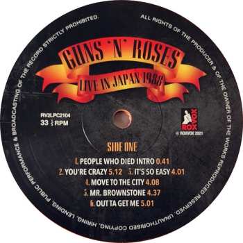 2LP Guns N' Roses: Live In Japan 1988 CLR 550280