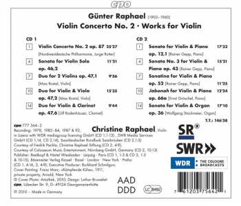 2CD Günter Raphael: Violin Concerto; Works for Violin 119561