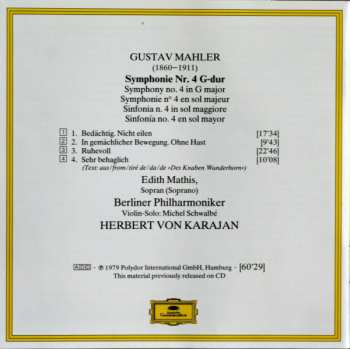 CD Berliner Philharmoniker: Symphonie No. 4 35398