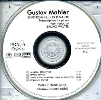 SACD Gustav Mahler: Symphony No. 1 In D  - Piano Duet Transcription By Bruno Walter 581976